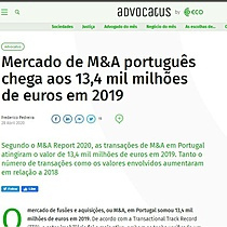 Mercado de M&A portugus chega aos 13,4 mil milhes de euros em 2019